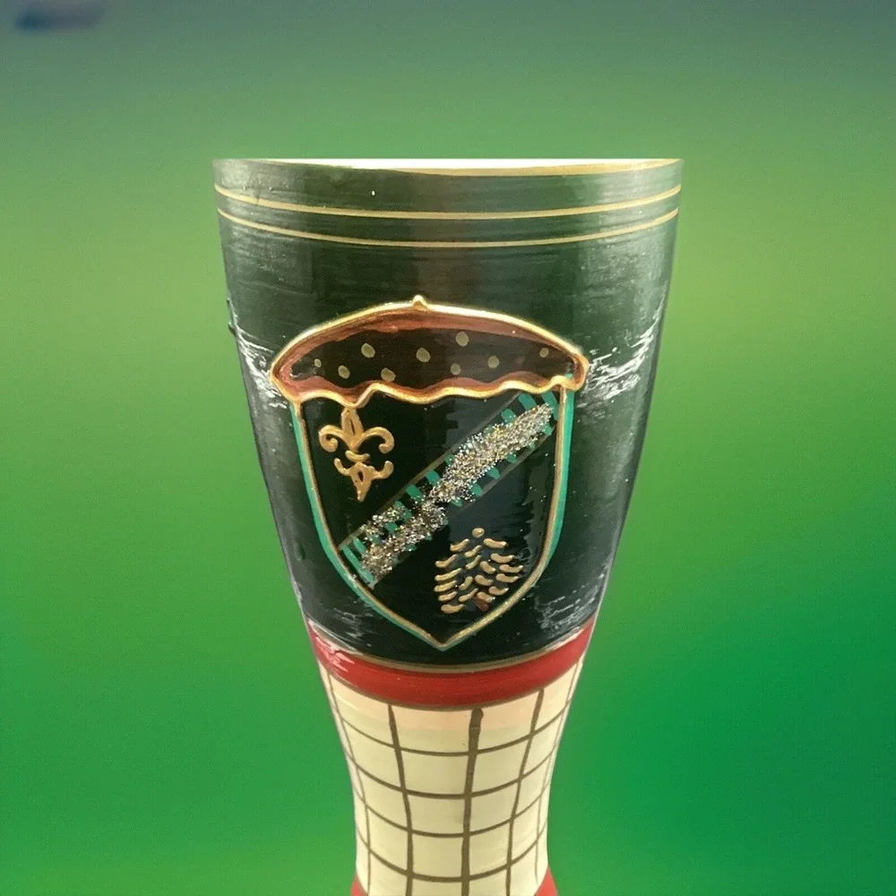 Hand Painted Inside & Out Golfer's Beer Glass-9.25